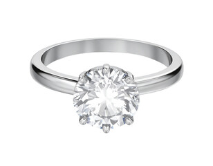 Elegant silver band holds a dazzling, large, faceted gemstone