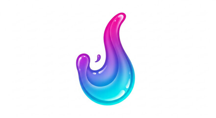Vibrant purple pink and blue gradient liquid splash on white background symbolizing creativity and energy