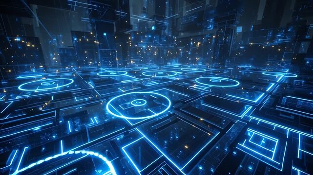 Futuristic Technology Grid Background Animation