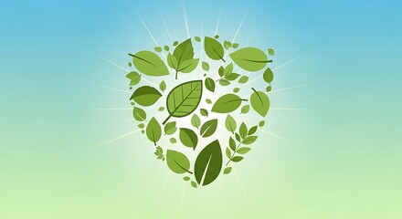 Green Heart Shape Made of Leaves.