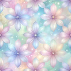 Obraz premium seamless colorful bright pastel floral pattern background