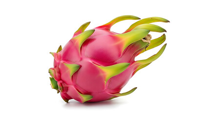Fresh pink dragon fruit isolated on white background
