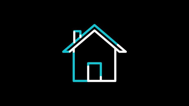 Liner House Icon Animation in 4K &ndash; Minimal Line Art Motion Graphic for UI, Apps, Stock Video