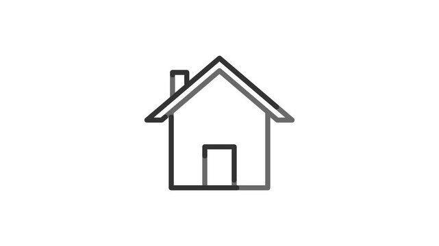 Liner House Icon Animation in 4K &ndash; Minimal Line Art Motion Graphic for UI, Apps, Stock Video