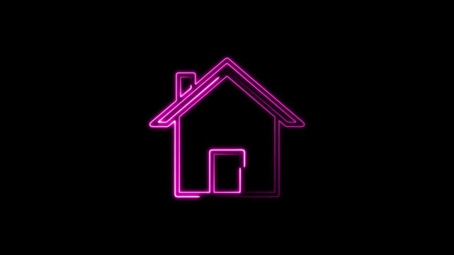 Liner House Icon Animation in 4K &ndash; Minimal Line Art Motion Graphic for UI, Apps, Stock Video