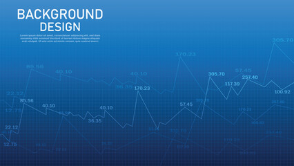 Financial Data Analytics Background with Stock Market Chart and Grid