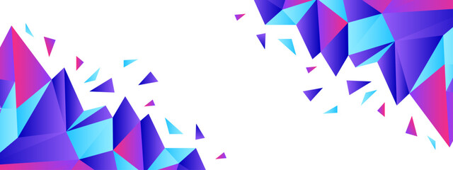 Obraz premium Modern geometric low poly background with sharp purple crystal shapes