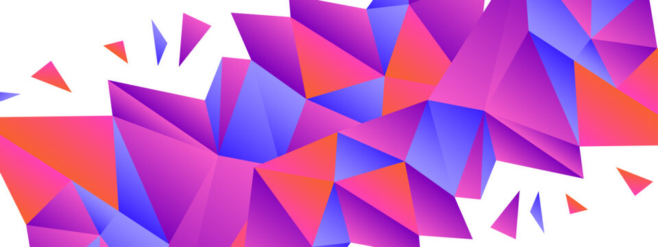 Abstract triangular mesh background with vibrant warm gradient colors