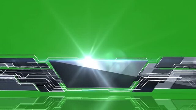 Green Screen simple futuristic geometric lower third with dotted lines animation in 4k rgb alpha channel high resolution for a news title intro l3rd 60fps scene 2 distortion, overlay, glitch, static