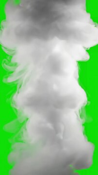 Green Screen white smoke isolated on chroma key alpha channel background scene 2 with distortion, overlay, glitch, static noise, scan lines black background, 4k animated video loop