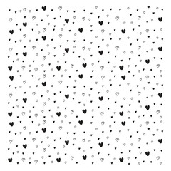 Obraz premium Seamless Valentine Heart Pattern, Hand-Drawn Red Hearts, Vector Illustration for Textile & Paper