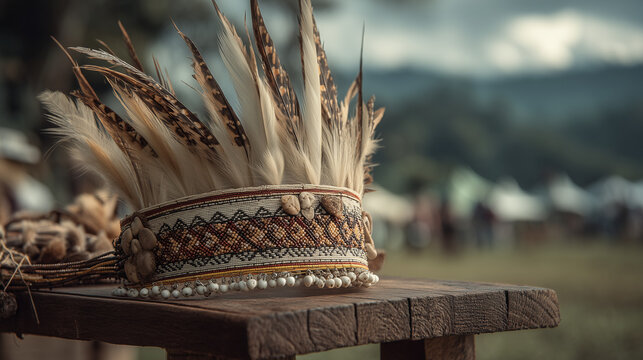 Vibrant Kaamulan Festival headwear on display in Malaybalay City, Bukidnon, Philippines, showcasing traditional attire and cultural heritage.