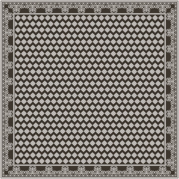 Hijab scarf flower abstract pattern.Ethnic geometric ornament with frame motif border hijab pattern.Design for fabric,print,scarves,shawl,kerchief,bandana,clothing,pareo,pillows,tablecloth,decoration.