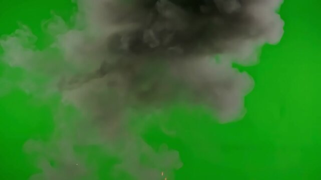 Green Screen muzzle flash gunshot high quality 4k footage scene 2 with distortion, overlay, glitch, static noise, scan lines on black background, animated video loop