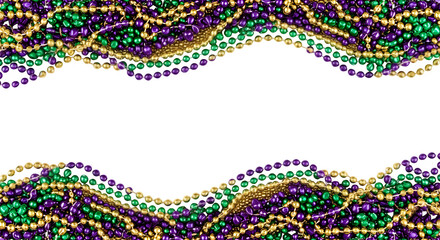 Mardi gras beads isolated on transparent background