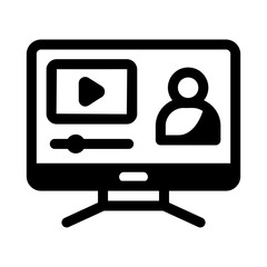 Line style icon depicting a lecture tutorial