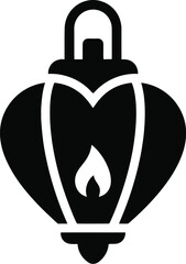 Simple black lantern icon on white background