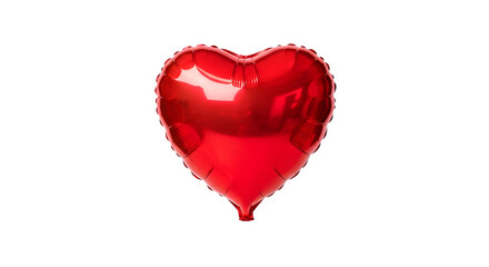 Red heart shaped balloon isolated on transparent background