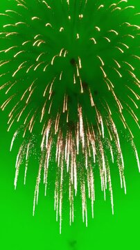 Dynamic Chroma Key Spectacle with beautiful colorful fireworks on a green screen distortion, overlay, glitch, static noise, scan lines black background, 4k animated video loop