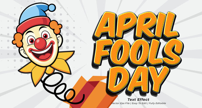 April fools day editable text effect comic style