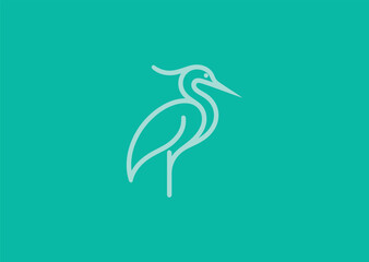 Fototapeta premium Simple abstract heron logo for elegance, balance, and nature-inspired branding.