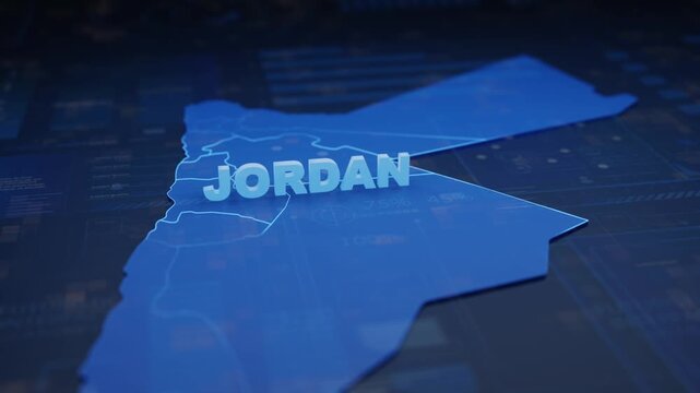 Jordan Map Futuristic Digital Background