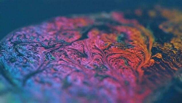 Mesmerizing Macro Swirls of Vibrant Ink and Oil Creating Abstract Psychedelic Patterns and Textures.