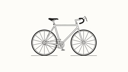 Fototapeta premium Minimalist black and white illustration of a classic road bicycle.