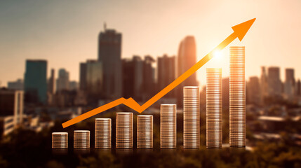 Obraz premium Real Estate Investment Growth in Modern Cityscape 