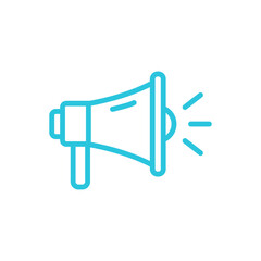 Calling megaphone speaker icon. From blue icon set.