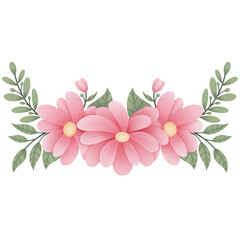 pink flowers on white