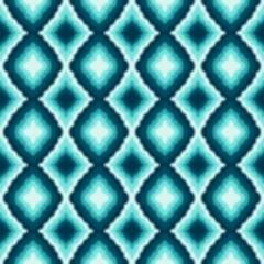 Fototapeta premium Seamless Abstract Teal Diamond Pattern Background