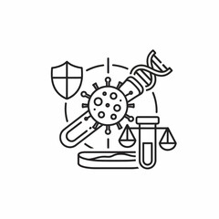 Obraz premium Medical Research And Legal Considerations Line Icon