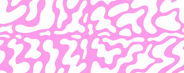 Pink and White Wave Seamless Pattern