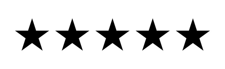 Five Star Rating Icon Vector. Premium Quality Customer Review and Satisfaction Symbol 5/5 Excellent Feedback Design Element
