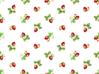 イチゴのシームレスパターン　B-3'