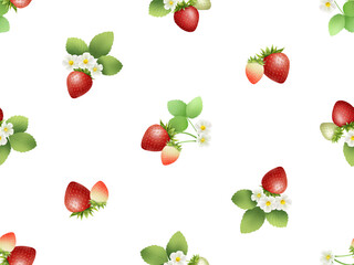 イチゴのシームレスパターン　B-3