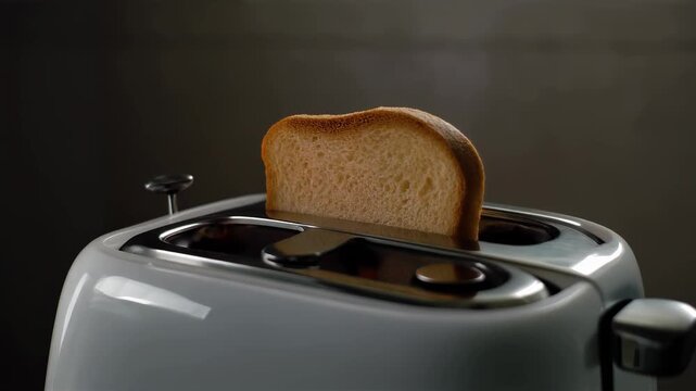 Toaster blinking lights with bread rising automatically