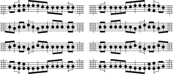 Musical notation staff with complex rhythmic patterns isolated