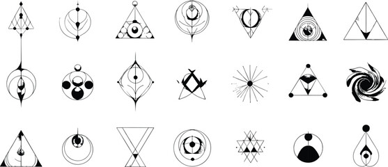Mysticalesotericgeometricsymbolsandsignsvectorcollection