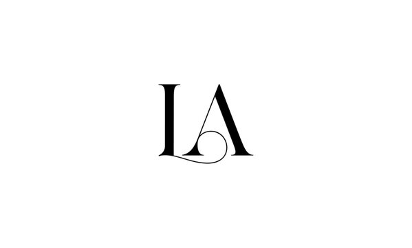 LA initial letter logo or LA monogram