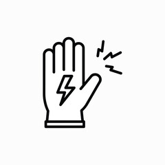 Fototapeta premium Electric Shock Safety Outline Vector Icon