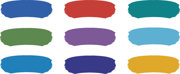 Colorfulpaintstrokessetisolatedontransparentbackground