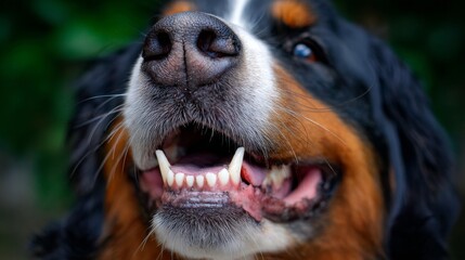 Close-Up of a Happy Dog with a Joyful Expression Outdoors