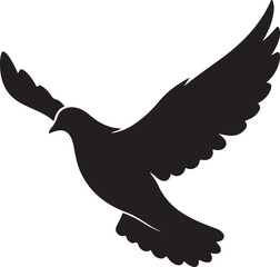 Obraz premium Flying Dove Silhouette Symbol of Peace and FreedomGraceful Pigeon Bird in Flight Graphic Illustration