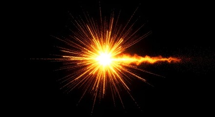bright explosion, energy burst on black background