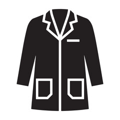 Naklejka premium A business jacket in silhouette against a clean white background vector shilhoutte icon use as a symbol, web graphic design, and infographic icon