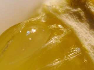 爽やかな香りが漂うような新鮮なレモンやグレープフルーツの接写