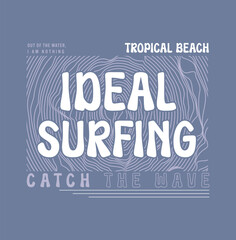 Fototapeta premium Surfing Waves, Mens Graphics, Surfing beach, Beach, Summer Print ,illustration