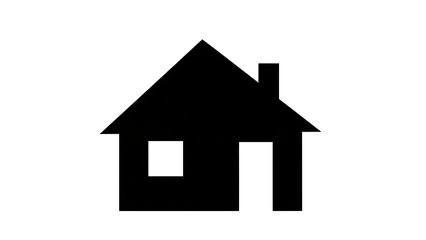 Fototapeta premium Simple house icon with chimney